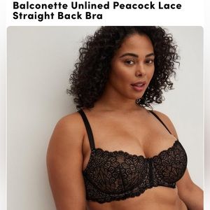Black unlined lace balconette bra torrid 38DDD